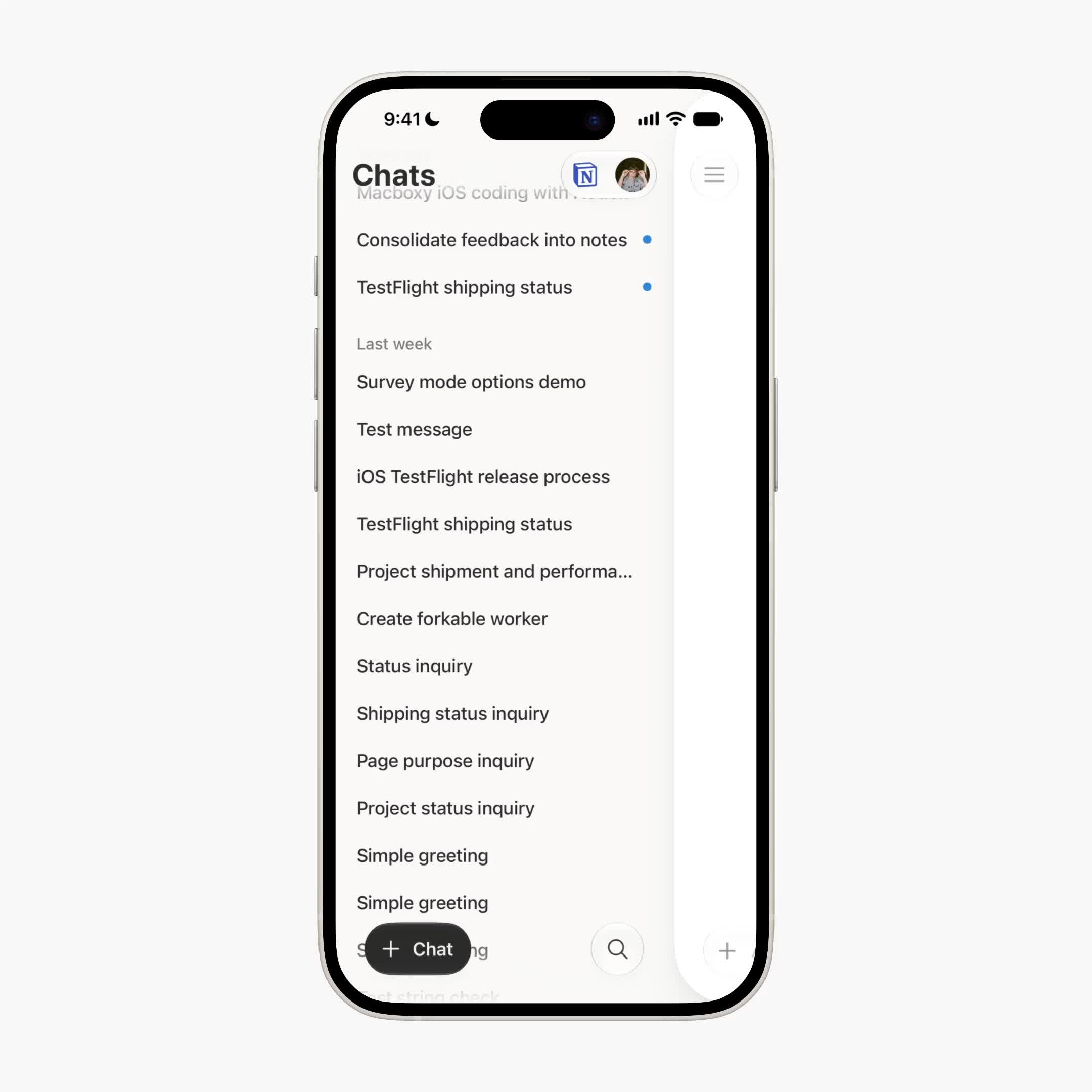Notion Agents iOS 应用新侧边栏的导航入口